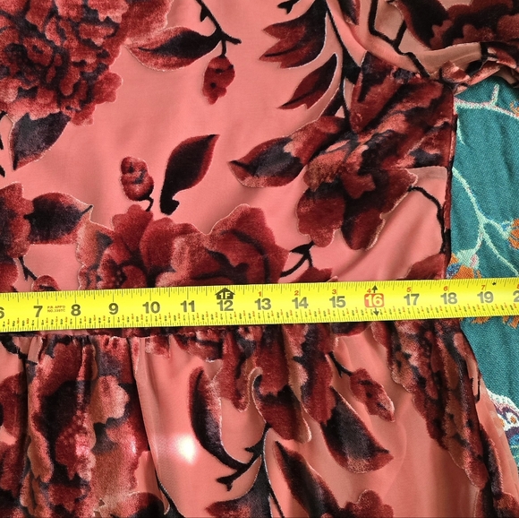 Floral Velvet Dress in Pink Combo - Picture 5 of 11